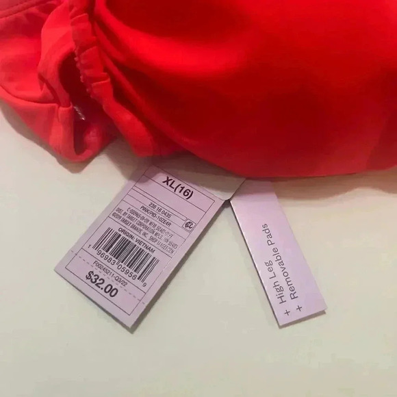 Wild Fable Cross Front Halter One Piece Swimsuit Coral NWT Size XL - Picture 8 of 8